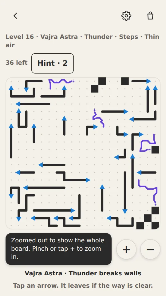 Main Play Level 16, Vajra Astra: thunder arrows and walls